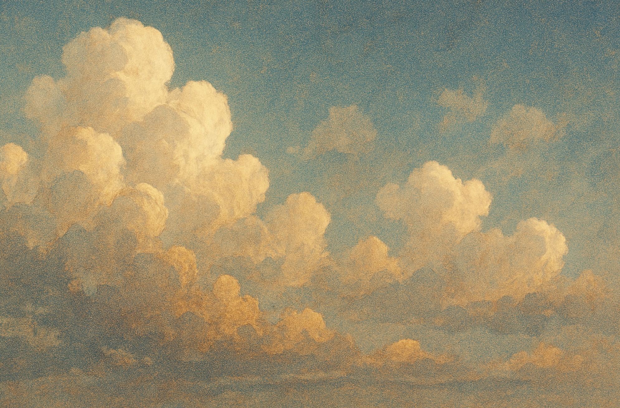 Golden clouds in blue sky